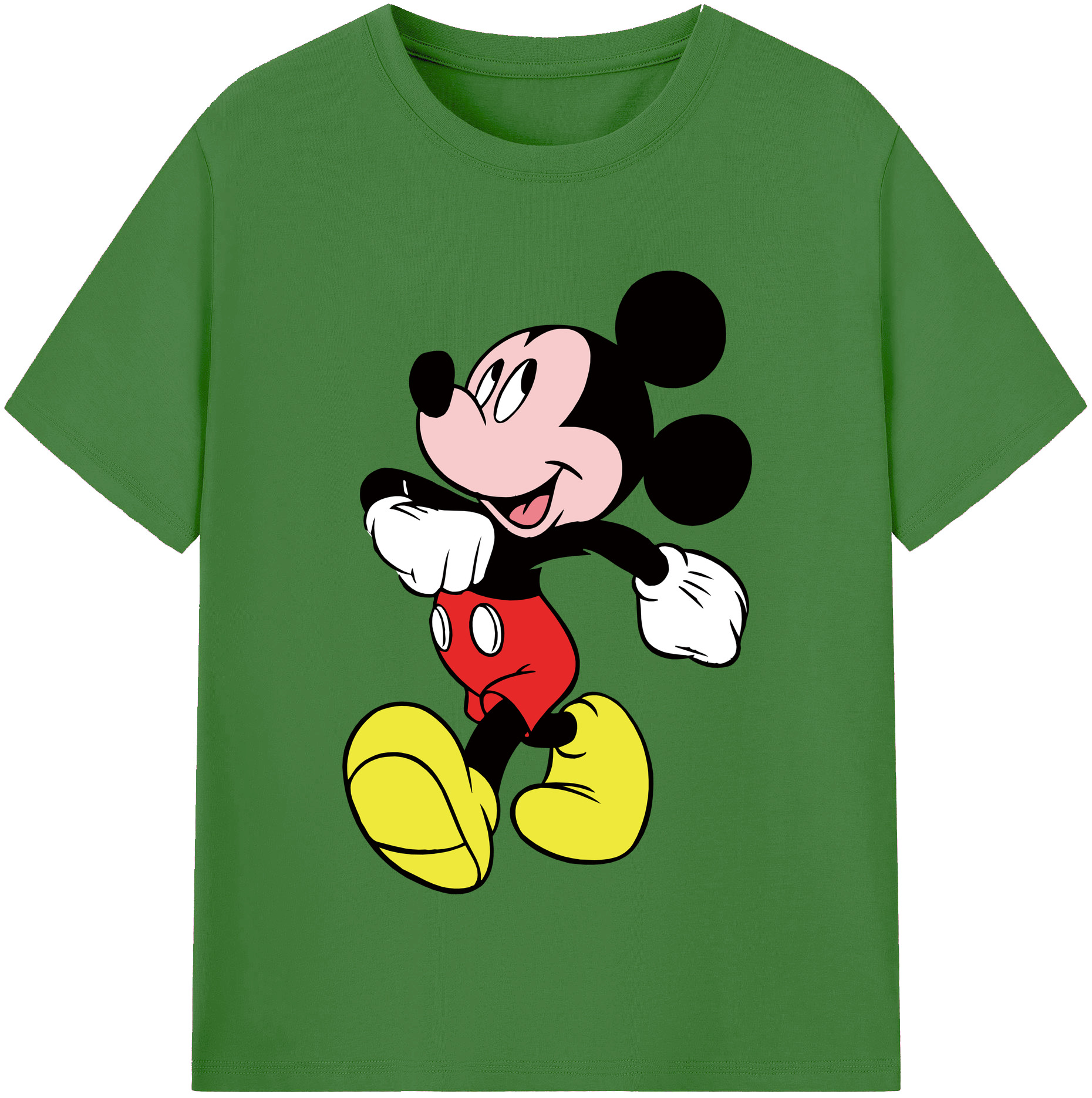 （画像用） ミッキーマウス Mickey Mouse レディースカジュアルプリントTシャツ（綿100％）